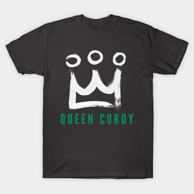 Queen Cordy Green Text Variant T-Shirt by Notebelow